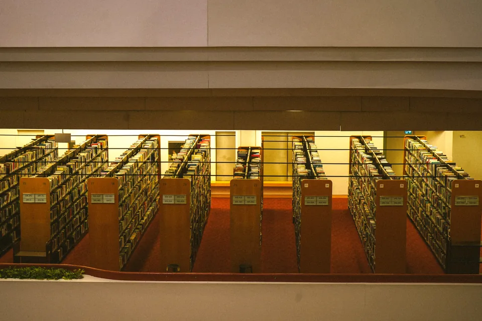 Between the shelves