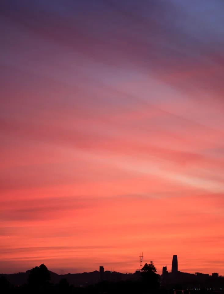 The sky turns pink